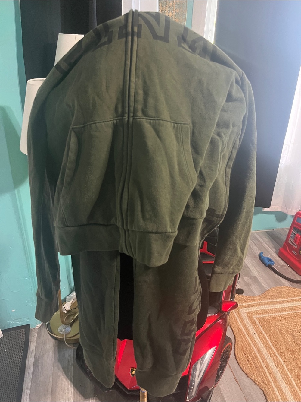 PINK Victoria's Secret Olive Green Zip-Up Hoodie